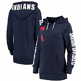 Women Cleveland Indians G III 4Her by Carl Banks 12th Inning Pullover Hoodie Navy,baseball caps,new era cap wholesale,wholesale hats